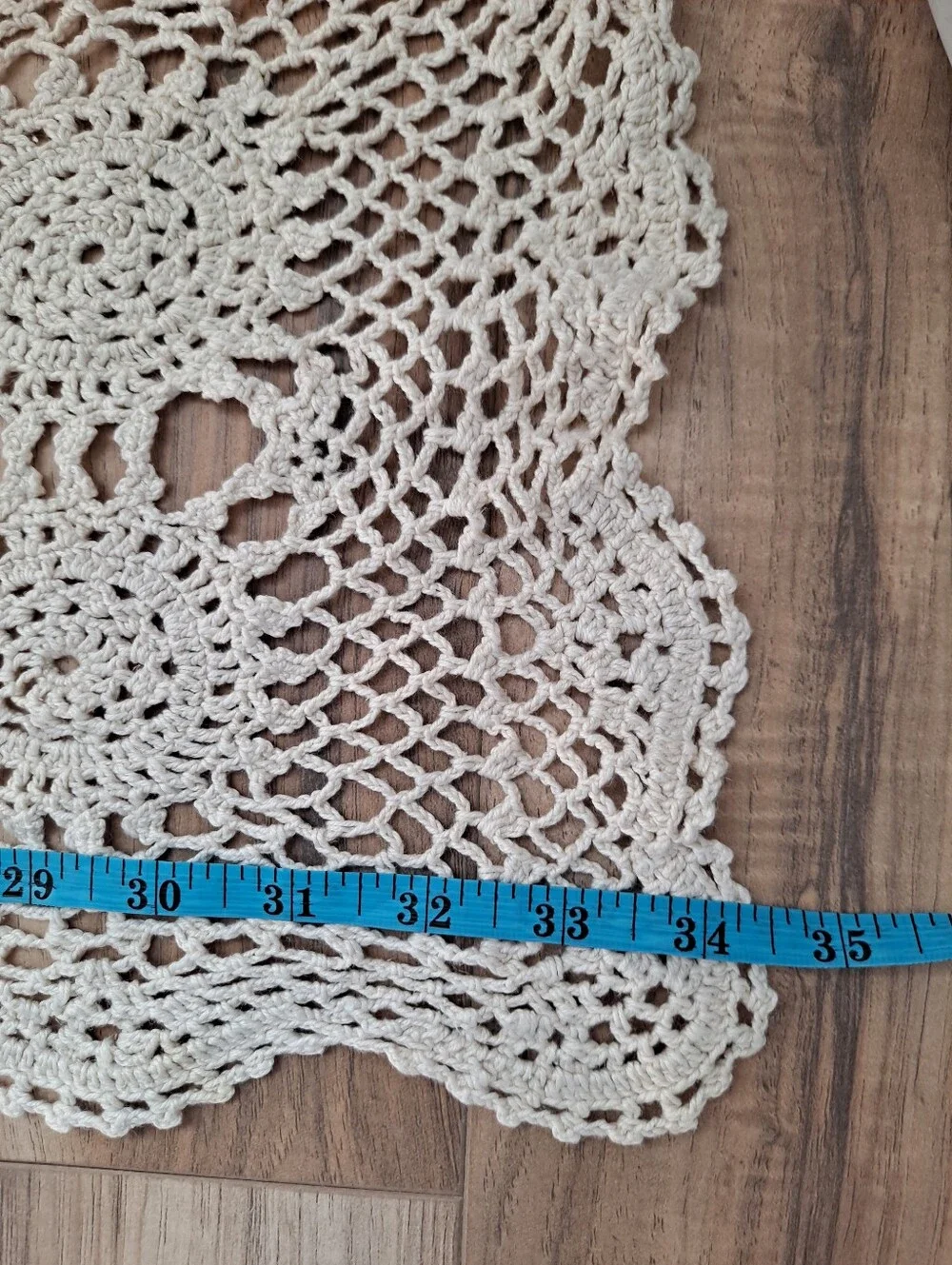 Crochet Runner Set Mix Cotton/Rame Boho Beautiful Set of 2 Beige